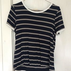 Pink Republic Juniors Small Navy & White T Shirt